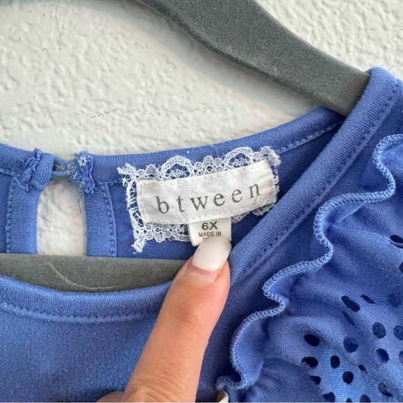 Bundle of btween Periwinkle Eyelet and Multi Floral Ropers. Size 6X. - Picture 5 of 13